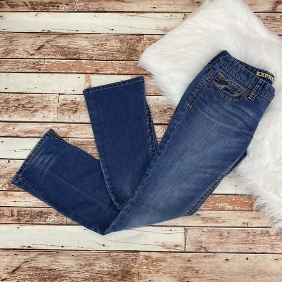 Express Denim - Express Bootcut Jeans Size 6 Stretch Medium Wash